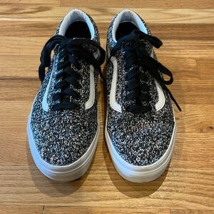 Black and white Sparkle Vans